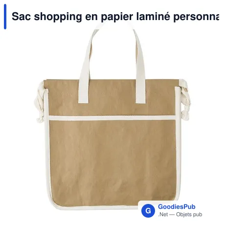 Sac shopping en papier laminé personnalisable avec logo - Emery