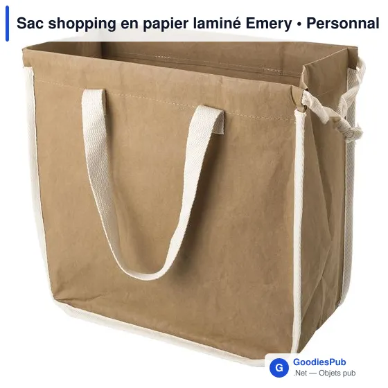 Sac shopping en papier laminé personnalisable avec logo - Emery - Image 3