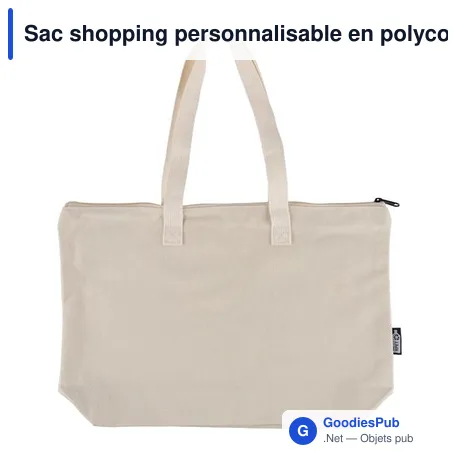 Sac shopping personnalisable en polycoton recyclé avec logo - Malina