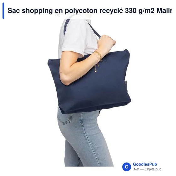 Sac shopping en polycoton recyclé 330 g/m2 Malina - Image 11