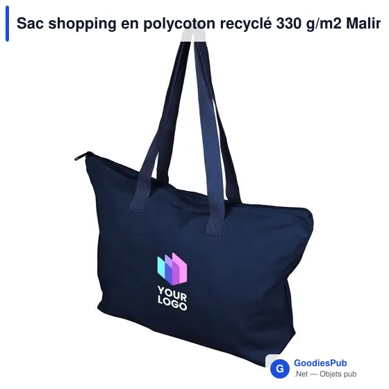Sac shopping en polycoton recyclé 330 g/m2 Malina - Image 15