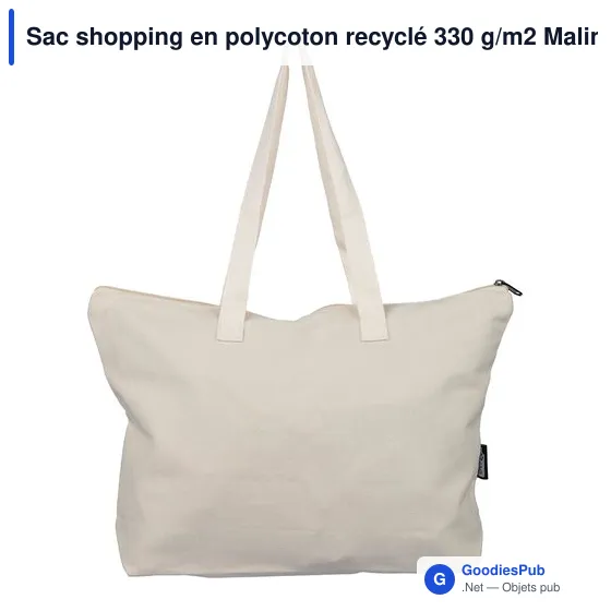 Sac shopping en polycoton recyclé 330 g/m2 Malina - Image 17
