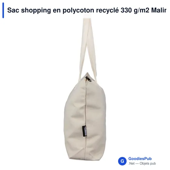 Sac shopping en polycoton recyclé 330 g/m2 Malina - Image 18