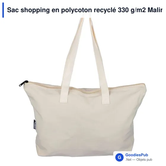Sac shopping en polycoton recyclé 330 g/m2 Malina - Image 19