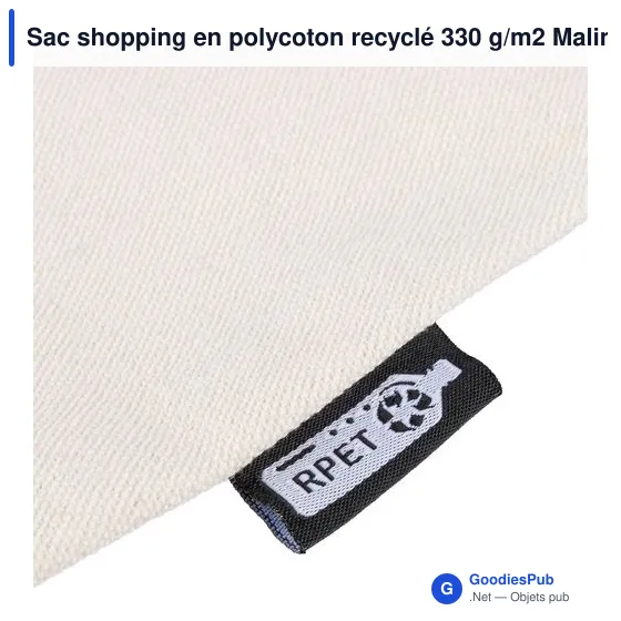 Sac shopping en polycoton recyclé 330 g/m2 Malina - Image 10