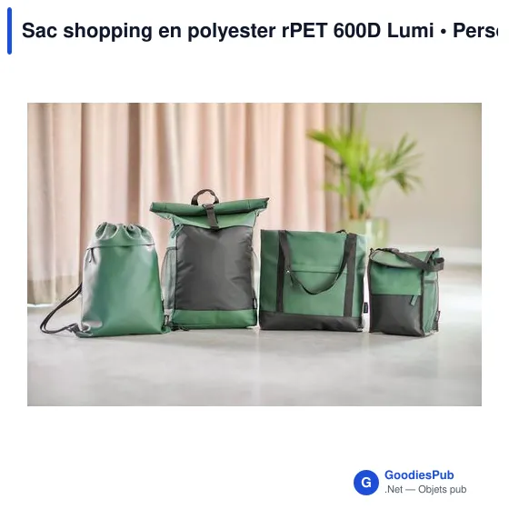 Sac shopping en polyester rPET 600D Lumi - Image 11