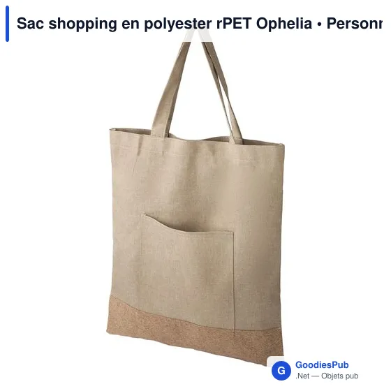 Sac shopping personnalisable en polyester rPET avec logo - Ophelia - Image 2