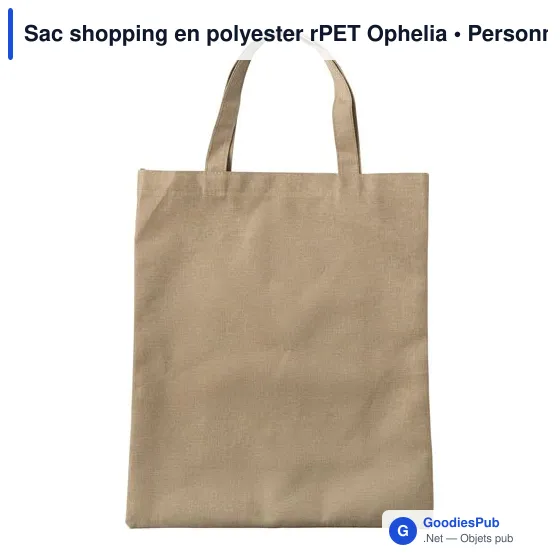Sac shopping personnalisable en polyester rPET avec logo - Ophelia - Image 3