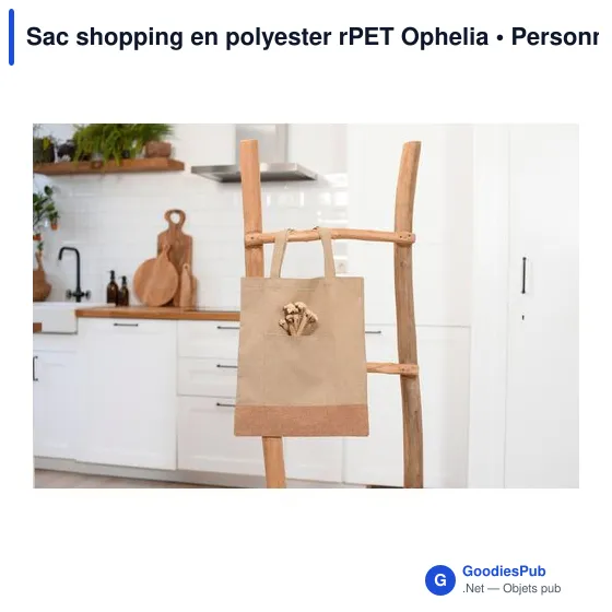 Sac shopping personnalisable en polyester rPET avec logo - Ophelia - Image 4