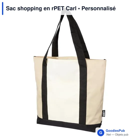 Sac shopping personnalisable en rPET Carl avec logo - Image 2