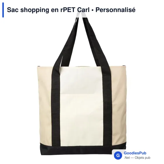 Sac shopping personnalisable en rPET Carl avec logo - Image 3