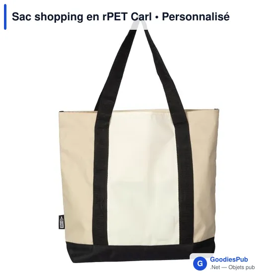 Sac shopping personnalisable en rPET Carl avec logo - Image 4