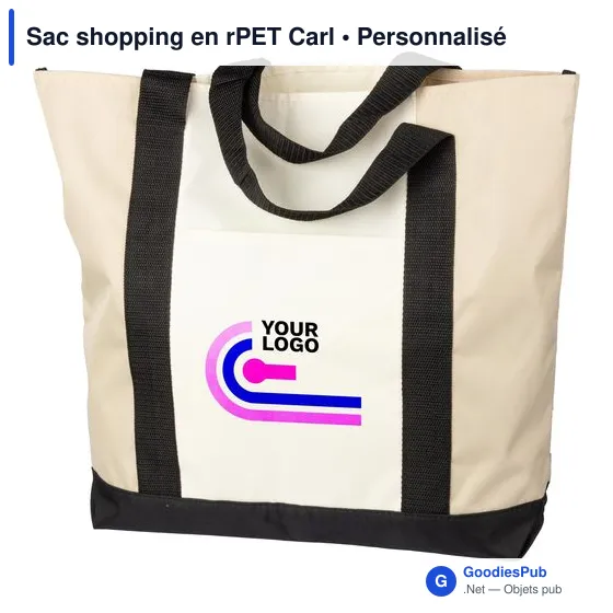 Sac shopping personnalisable en rPET Carl avec logo - Image 5