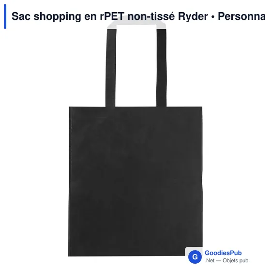 Sac shopping personnalisable en rPET non-tissé Ryder avec logo - Image 1
