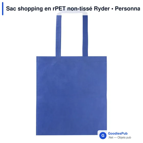 Sac shopping personnalisable en rPET non-tissé Ryder avec logo - Image 12