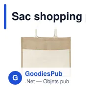 Sac shopping personnalisable en toile de jute Livvie avec logo - Miniature 1