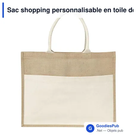 Sac shopping personnalisable en toile de jute Livvie avec logo