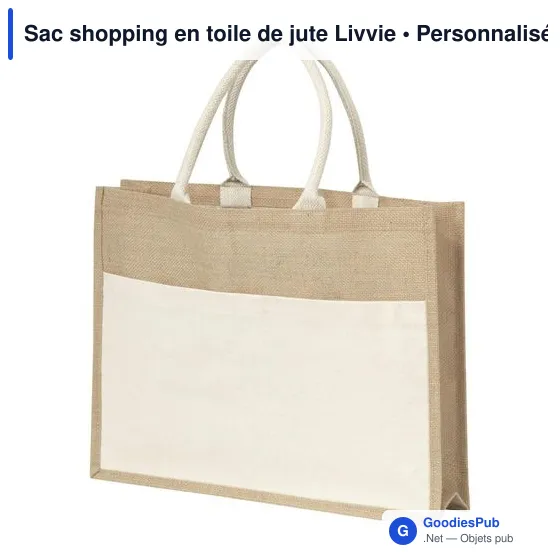 Sac shopping personnalisable en toile de jute Livvie avec logo - Image 2
