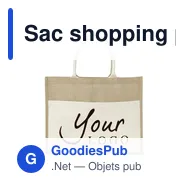 Sac shopping personnalisable en toile de jute Livvie avec logo - Miniature 4