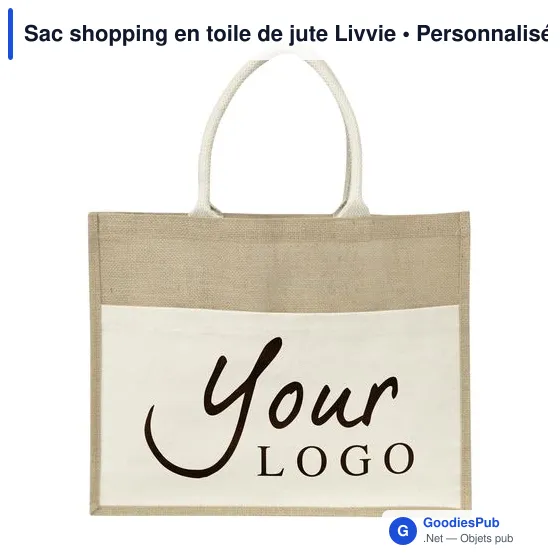 Sac shopping personnalisable en toile de jute Livvie avec logo - Image 4