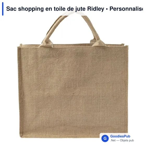Sac shopping en toile de jute personnalisable avec logo - Ridley - Image 1