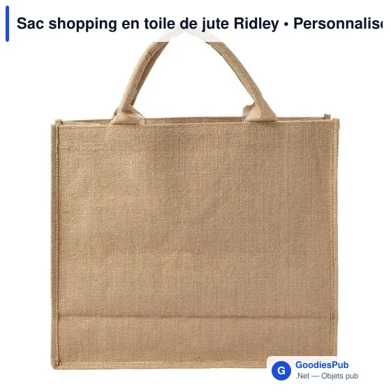 Sac shopping en toile de jute personnalisable avec logo - Ridley - Image 2