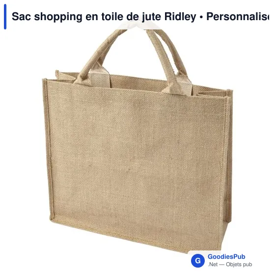 Sac shopping en toile de jute personnalisable avec logo - Ridley - Image 3