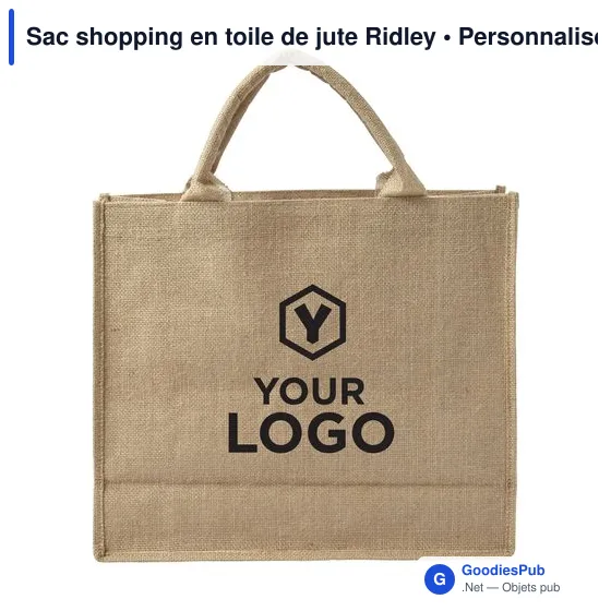 Sac shopping en toile de jute personnalisable avec logo - Ridley - Image 4