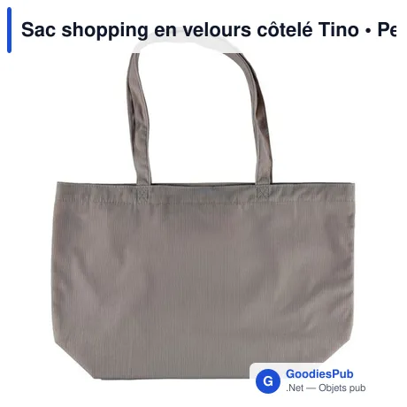 Sac shopping en velours côtelé Tino
