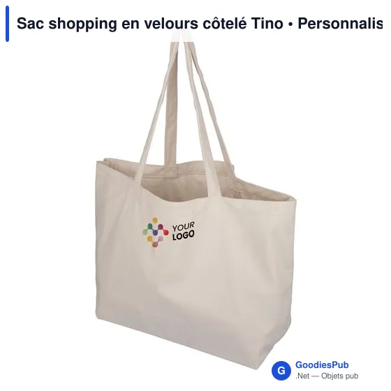 Sac shopping en velours côtelé Tino - Image 3