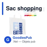 Sac shopping personnalisable anses courtes coton OEKO-TEX® 38x42 cm avec logo - Couleurs - Miniature 1