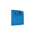 Variante Bleu - Sac shopping personnalisable anses courtes coton OEKO-TEX® 38x42 cm avec logo - Couleurs