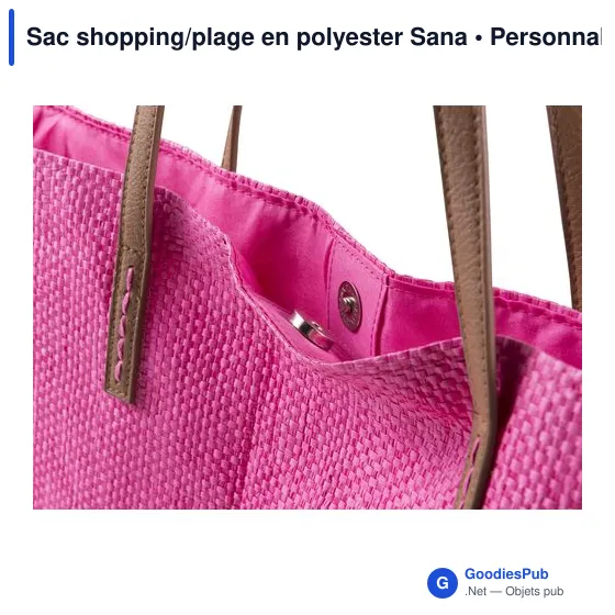 Sac de plage personnalisable en polyester avec logo - Sana - Image 5