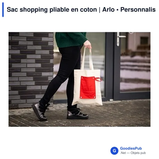 Sac shopping pliable en coton personnalisable avec logo - Arlo - Image 12