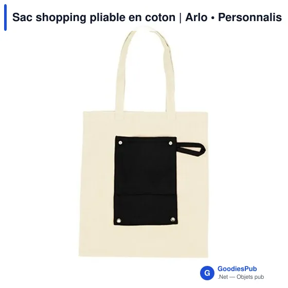 Sac shopping pliable en coton personnalisable avec logo - Arlo - Image 4
