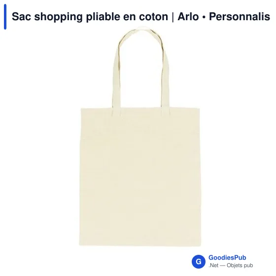 Sac shopping pliable en coton personnalisable avec logo - Arlo - Image 6