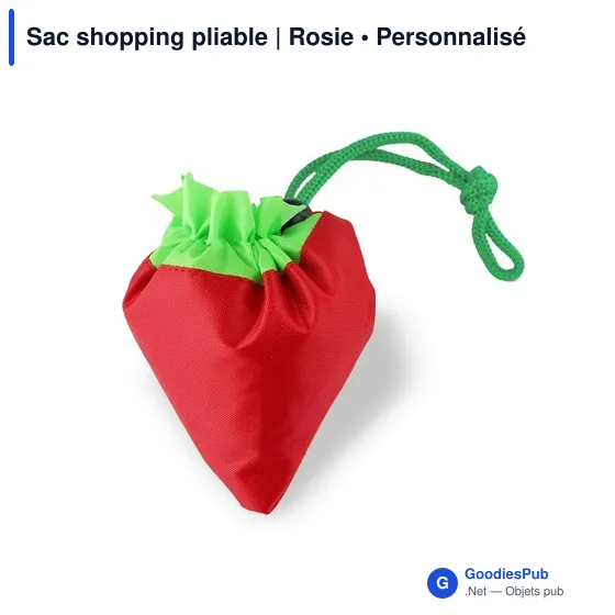 Sac shopping pliable personnalisé avec logo - Rosie - Image 1