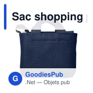 Sac shopping pliable personnalisable Wes avec logo - Miniature 1