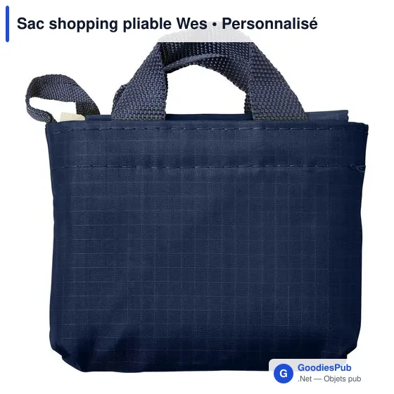 Sac shopping pliable personnalisable Wes avec logo - Image 1