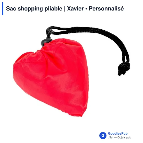 Sac shopping pliable personnalisable avec logo | Xavier - Image 1