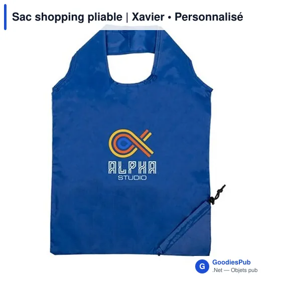 Sac shopping pliable personnalisable avec logo | Xavier - Image 11