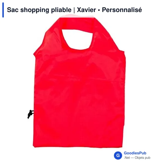 Sac shopping pliable personnalisable avec logo | Xavier - Image 3