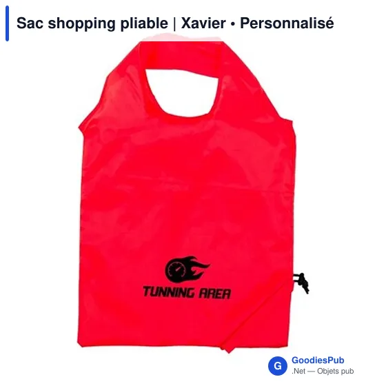 Sac shopping pliable personnalisable avec logo | Xavier - Image 4