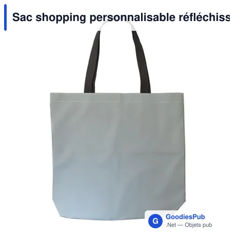 Sac shopping personnalisable réfléchissant avec logo - Jordyn