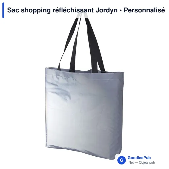 Sac shopping personnalisable réfléchissant avec logo - Jordyn - Image 2