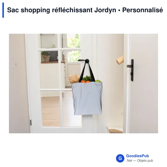 Sac shopping personnalisable réfléchissant avec logo - Jordyn - Image 3
