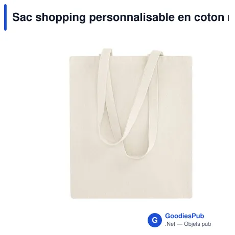 Sac shopping personnalisable en coton résistant avec logo - Siltex