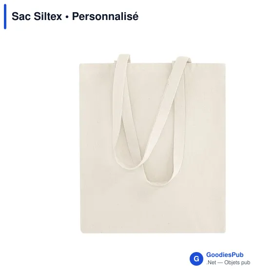 Sac shopping personnalisable en coton résistant avec logo - Siltex - Image 1
