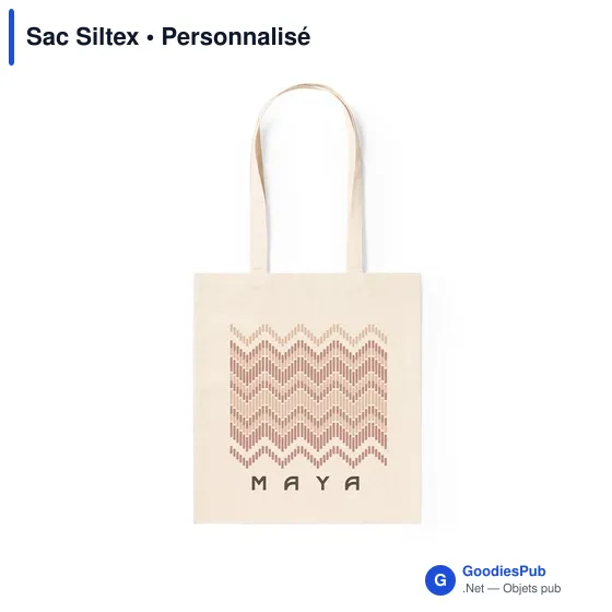 Sac shopping personnalisable en coton résistant avec logo - Siltex - Image 2