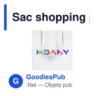 Sac shopping personnalisable Mirtal avec logo en sublimation - Miniature 1